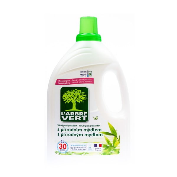Органичен гел за пране с натурален сапун, L'Arbre Vert, 2 л (30 изпирания) - Unknown