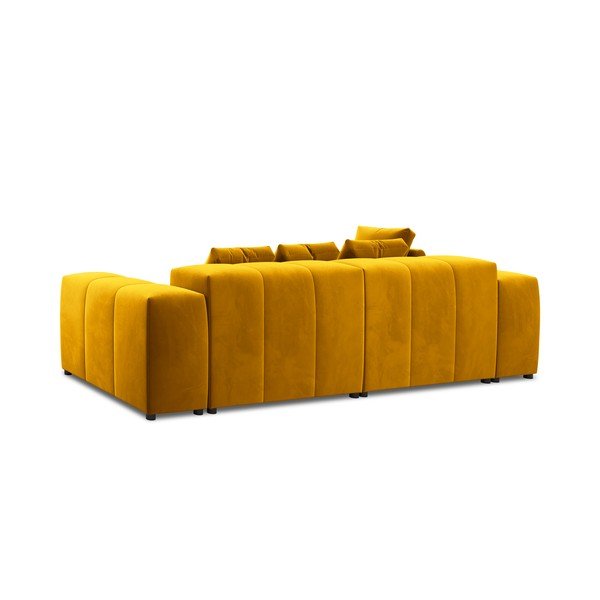 Ъглов диван от жълто кадифе (променлива) Rome Velvet - Cosmopolitan Design-image-4