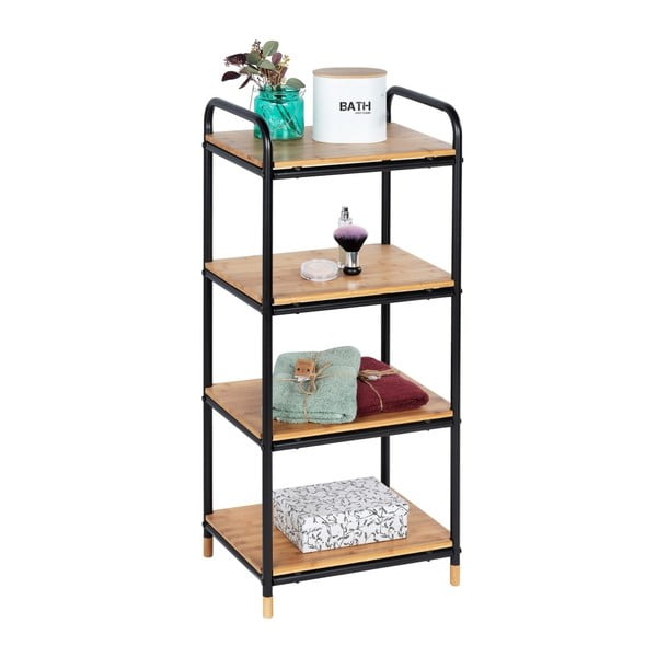 Черен/естествен метален рафт за баня 42x94,5 cm Loft – Wenko-image-2