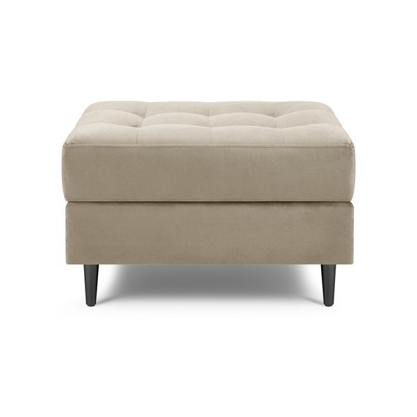 Бежово кадифено столче за крака Santo - Milo Casa-image-1