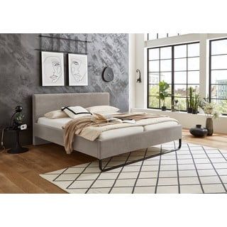 Сиво-кафяво тапицирано двойно легло 180x200 cm Swing - Meise Möbel