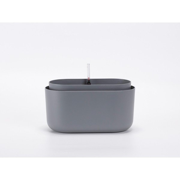 Сива самонапоителна саксия Tolita - Plastia-image-1