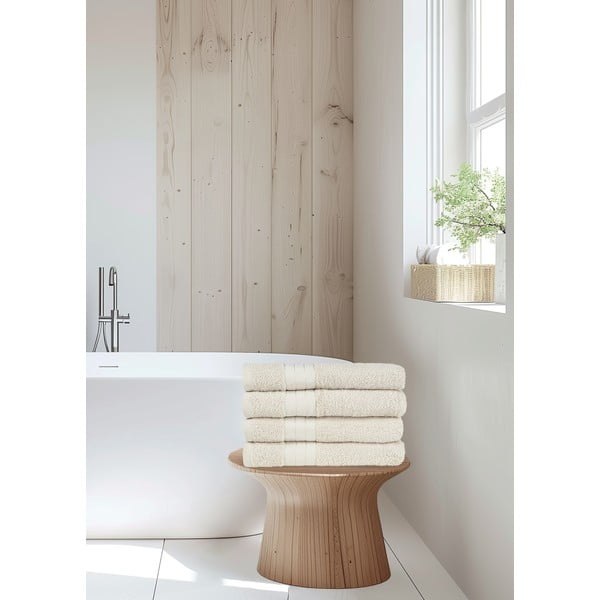 Бежови памучни кърпи в комплект от 4 бр. от тери 50x100 cm – Good Morning-image-4