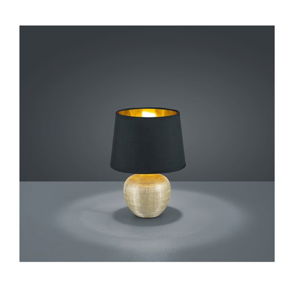 Черна настолна лампа от керамика и плат, височина 26 cm Luxor - Reality-image-1