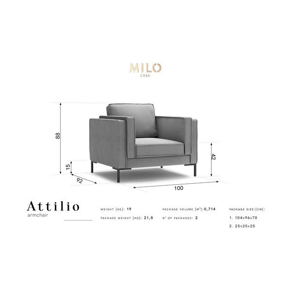Жълт фотьойл Attilio - Milo Casa-image-4