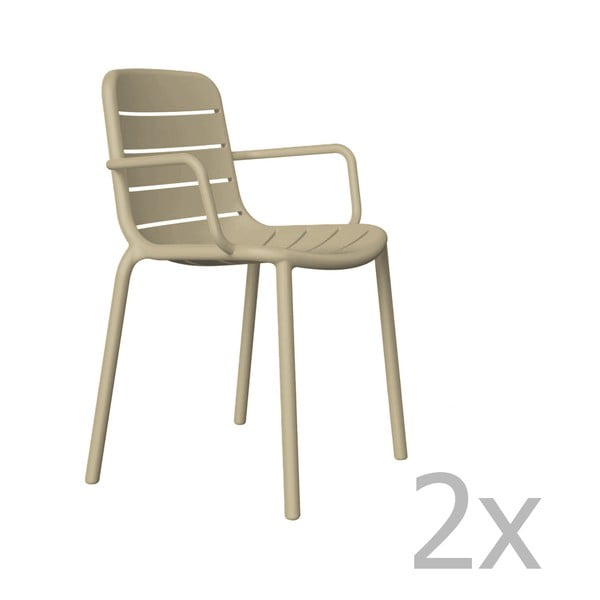 Комплект от 2 градински стола в пясъчнокафяво Gina - Resol