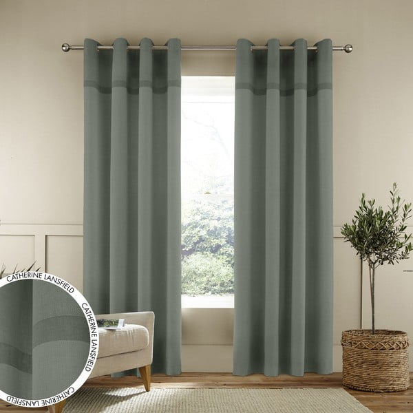 Зелени завеси в комплект от 2 бр. 229x168 cm Living Melville - Catherine Lansfield-image-3