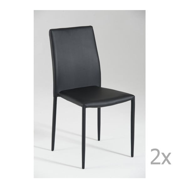 Sada 2 černých jídelních židlí Castagnetti Faux