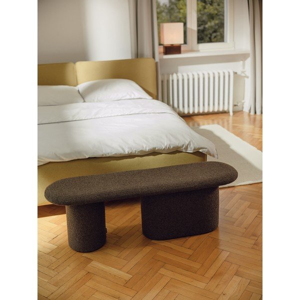 Кафява подплатена пейка от прежда с примки от букле Rull – noo.ma-image-3