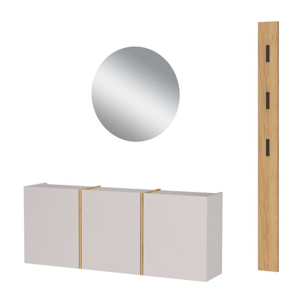 Комплект за коридор в кремав и естествен цвят 168x200x27 cm Libbiano – Germania