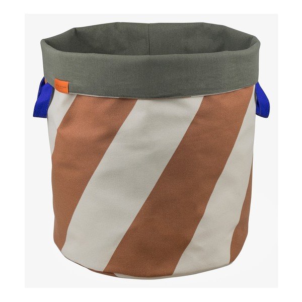 Текстилен кош за пране в тухлен цвят/кремав 5 l Diagonal – Mette Ditmer Denmark-image-2