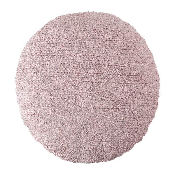 Růžový bavlněný ručně vyráběný polštář Lorena Canals Big Dot, průměr 50 cm