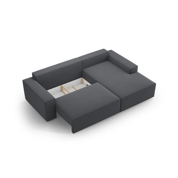 Тъмносив разтегателен ъглов диван (десен ъгъл) Jodie – Micadoni Home-image-4