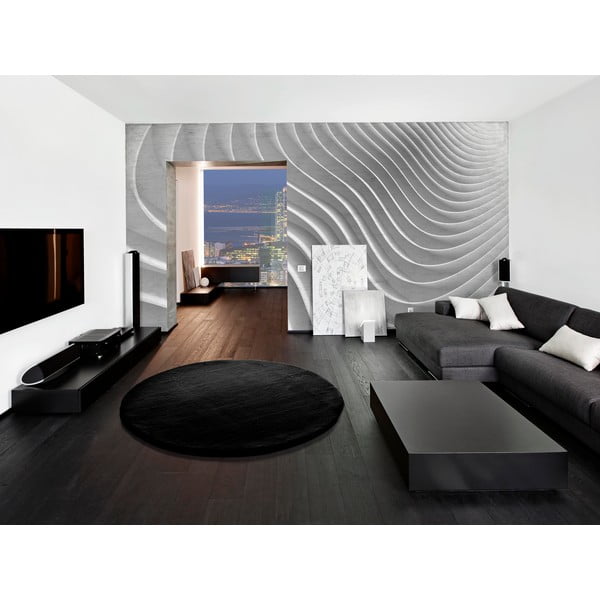 Черен килим Fox Liso, Ø 120 cm - Universal-image-1