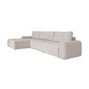 Бежов разтегателен модулен ъглов диван с място за съхранение (ляв ъгъл) Lulu – Miuform