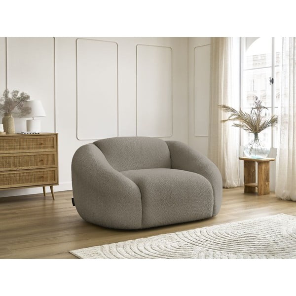 Сиво-кафяво кресло от букле Tina – Bobochic Paris-image-4