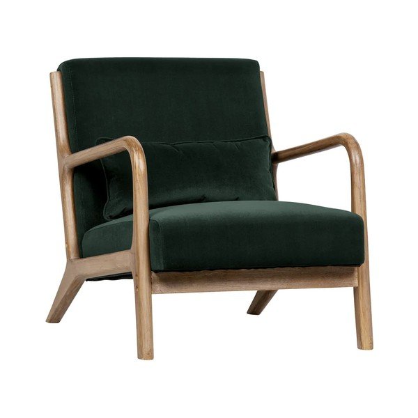 Тъмнозелено кресло от кадифе Mark - WOOOD