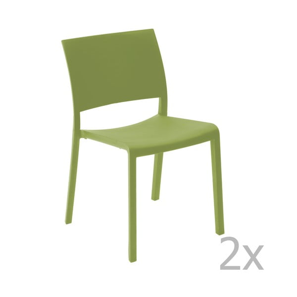 Комплект от 2 зелени градински стола за хранене Fiona - Resol