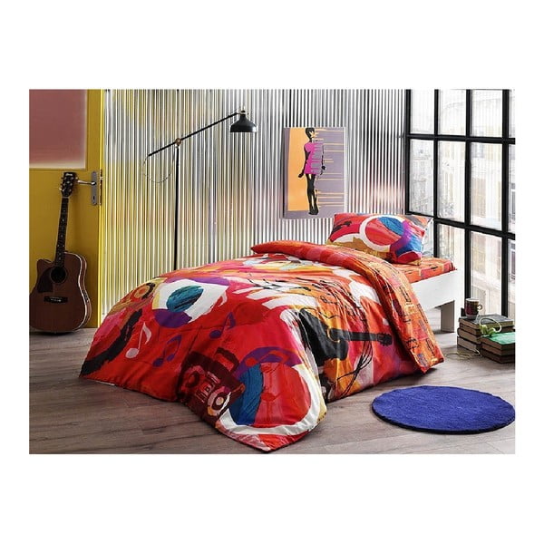 Памучен комплект чаршафи за единично легло Graphic, 160 x 220 cm - Unknown