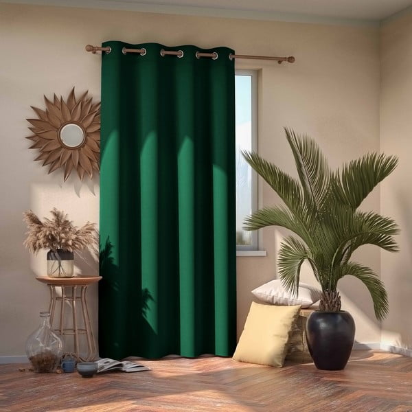 Тъмнозелена затъмняваща завеса с капси, 140 x 245 cm - AmeliaHome