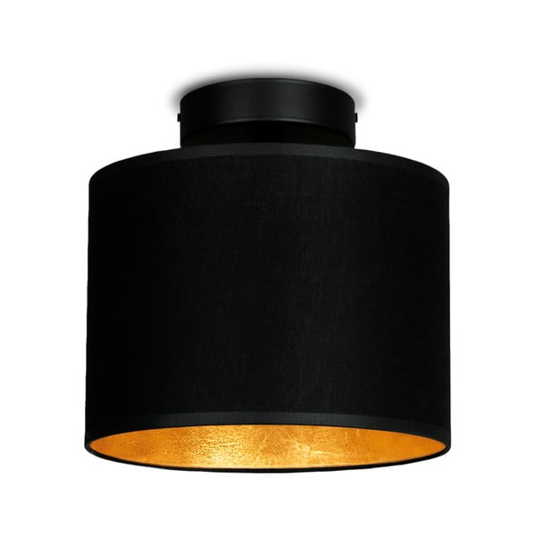 Черна лампа за таван със златни детайли XS CP, ⌀ 20 cm Mika - Sotto Luce