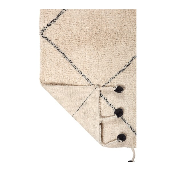 Памучен килим с черни детайли , 110 x 170 cm Tanvi - Nattiot-image-3