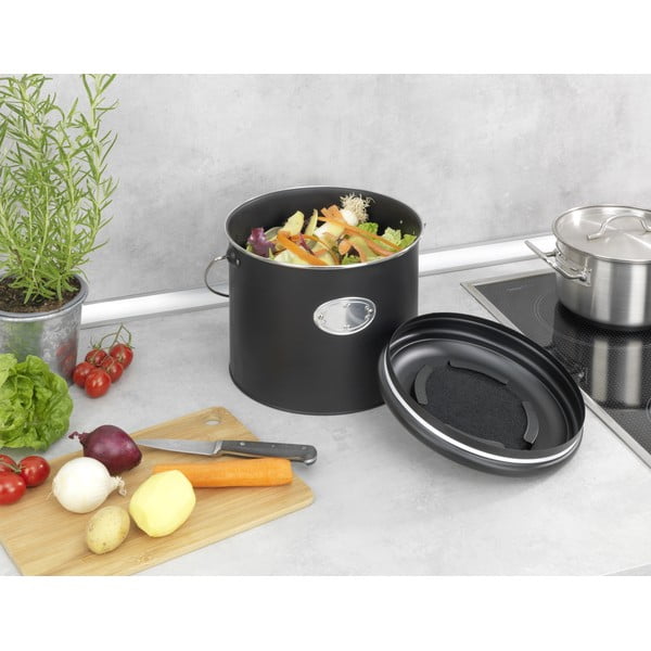 Черен контейнер за компостируеми отпадъци 6 l Nero – Wenko-image-1