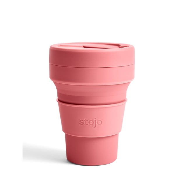 Оранжево-розова сгъваема чаша за пътуване Pocket, 355 ml Pocket Cup - Stojo