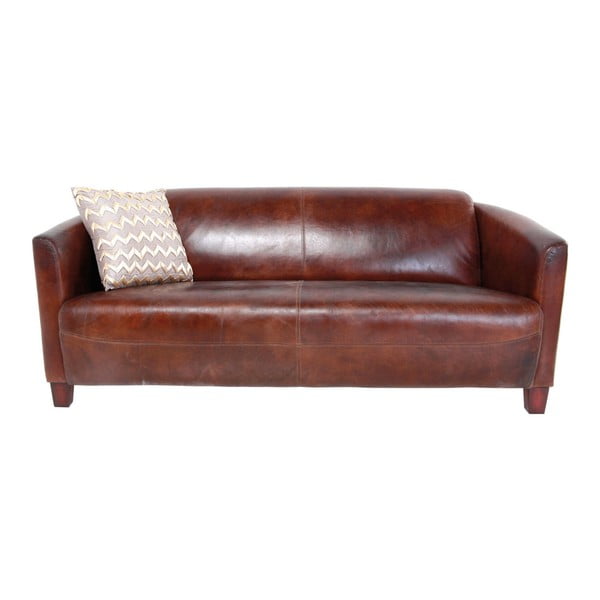 Кафяв диван с тапицерия от естествена кравешка кожа Lounge - Kare Design