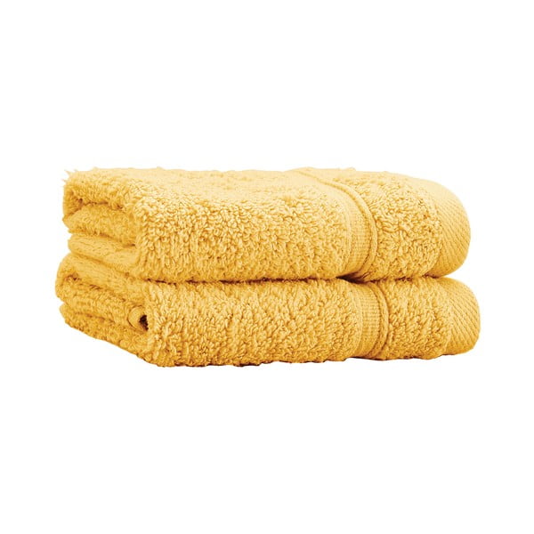 Жълти памучни кърпи в комплект от 2 бр. от тери 30x30 cm Zero Twist – Catherine Lansfield