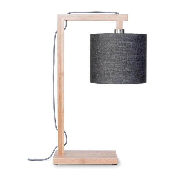 Настолна лампа с тъмносив абажур и бамбукова конструкция Himalaya - Good&Mojo
