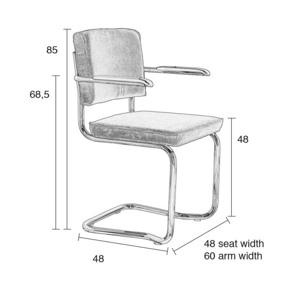 Черни тапицирани трапезни столове в комплект с подлакътници/люлеещи се  2 бр. – Zuiver-image-4
