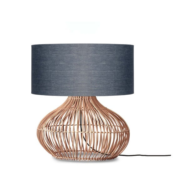 Настолна лампа с текстилен абажур в тъмносив естествен цвят (височина 60 cm) Kalahari - Good&Mojo