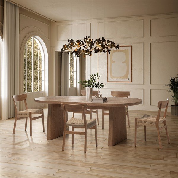 Трапезна маса от декор от ясен 100x200 cm Blair – MOME-image-1