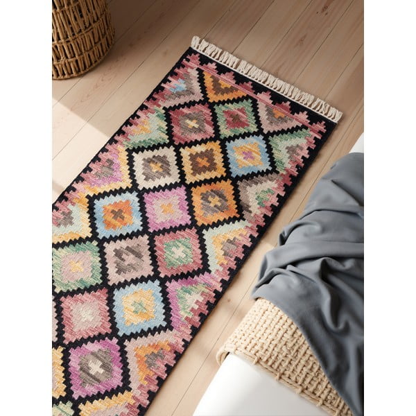 Двустранна ръчно изработена вълнена пътека 60x190 cm Kamal Zara – Nouristan-image-2