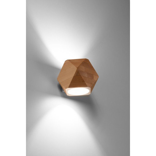 Стенна лампа от масивна дървесина в естествен цвят Vige – Sollux-image-1