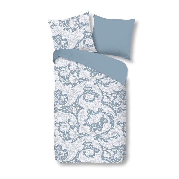 Синьо памучно спално бельо от сатен , 140 x 200 cm Birza - Descanso