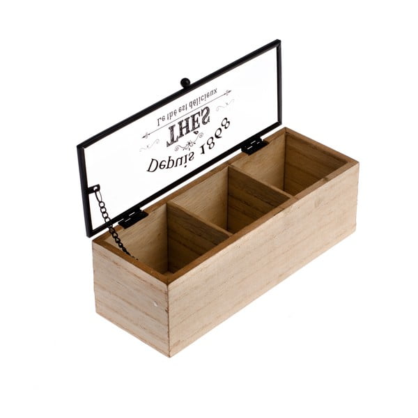 Дървена кутия за чай с 3 отделения , 22,5 x 8 cm - Dakls