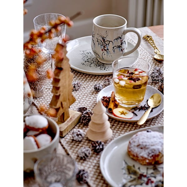 Кремава глинена чиния с коледен мотив за сервиране Hollie – Bloomingville-image-1