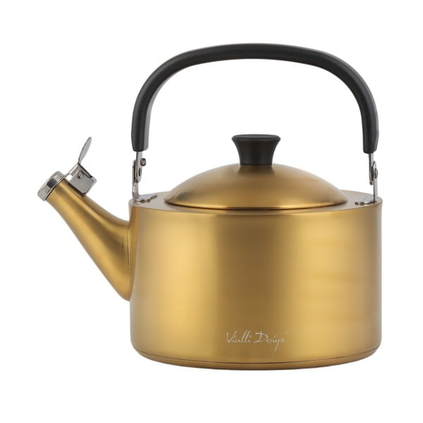 Чайник от неръждаема стомана в златист цвят1,5 l Diamante – Vialli Design