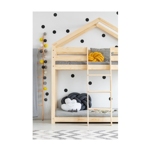 Двуетажно легло тип къща от борова дървесина Mila DMP, 80 x 160 cm - Adeko-image-1