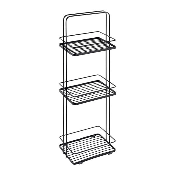 Матово черен стоманен рафт за баня Lava – Metaltex