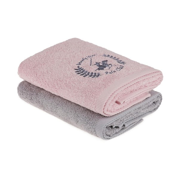 Комплект от 2 сиви и розови кърпи за ръце, 90 x 50 cm - Unknown