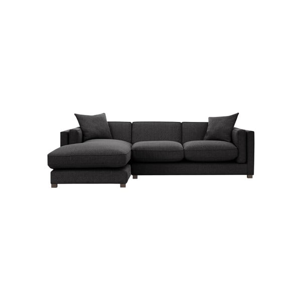 Антрацитно сив ъглов диван с шезлонг от лявата страна Organdi - Rodier Intérieurs