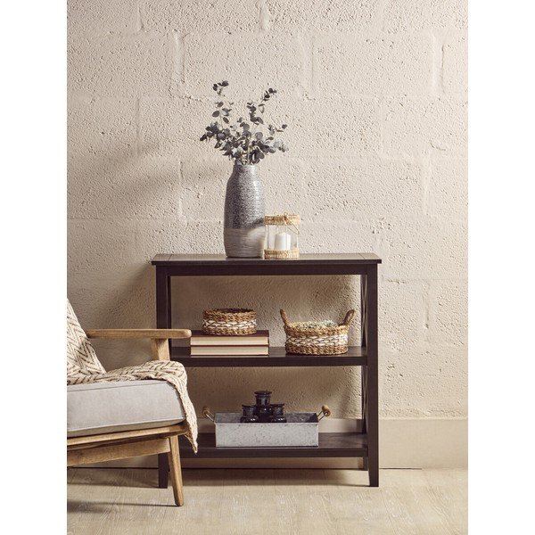 Черен стелаж от масивен бор 40x81x81 cm Heritage – Premier Housewares-image-1