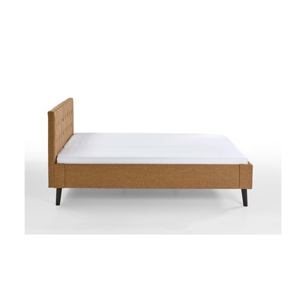 Кафяво двойно легло 140x200 cm тапицирано без ламелно дъно Empire – Meise Möbel-image-4