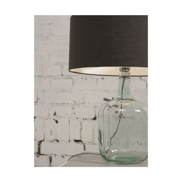 Настолна лампа с тъмнозелен абажур и конструкция от рециклирано стъкло Мурано, ⌀ 30 cm - Good&Mojo-image-3