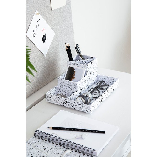 Органайзер за бюро от 4 части в черно и бяло Lena - Bigso Box of Sweden-image-1