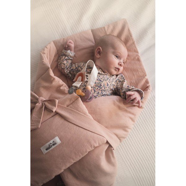 Розово памучно бебешко одеяло 75x75 cm - Malomi Kids-image-1