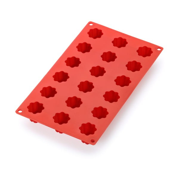 Червена силиконова форма за 18 мини десерта с форма на звезда - Lékué